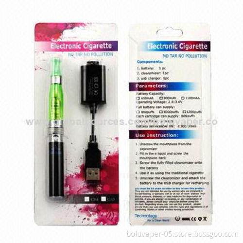 Beautiful Design E-cigarette Starter Kit/eGo CE4/CE5 Clearomizers, 650/900/1,100mAh Battery Capacity